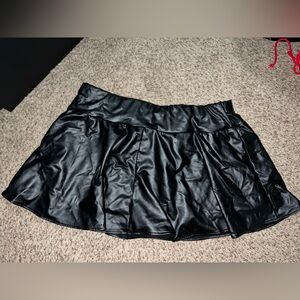 Black Faux Leather Skirt with built in shorts